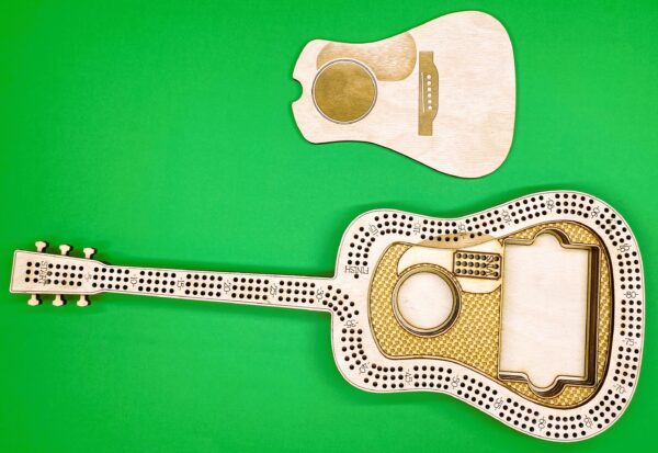 Guitar 3 player cribbage board