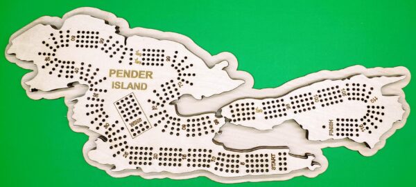 Pender Island 4 player cribbage board