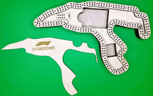 Spa-francochamps F1 2 player cribbage board