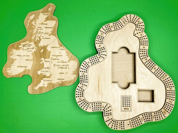 United Kingdom 4 Player Cribbage Board