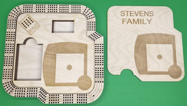 Baseball 4 player cribbage board