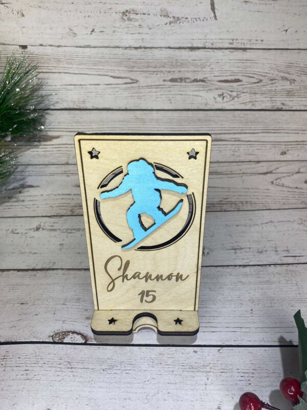 Female Snowboarder Phone Holder