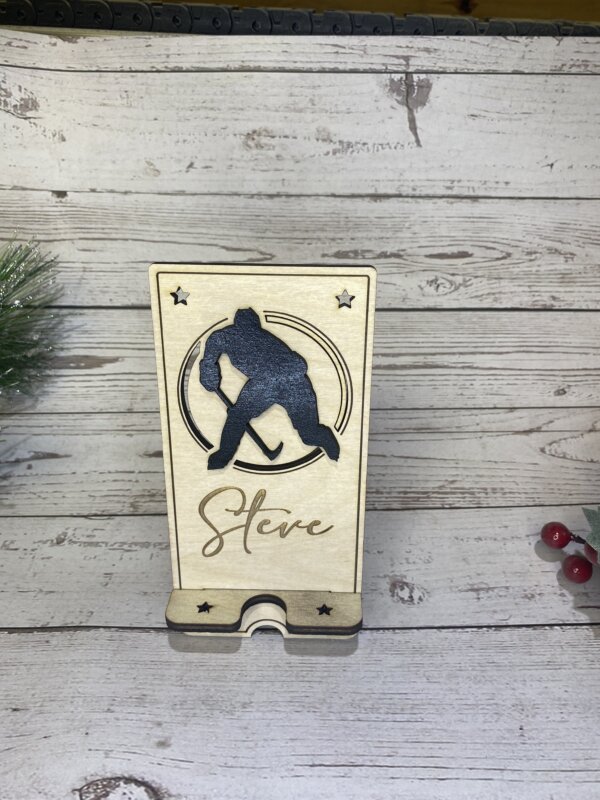 Male Hockey Player Phone Holder