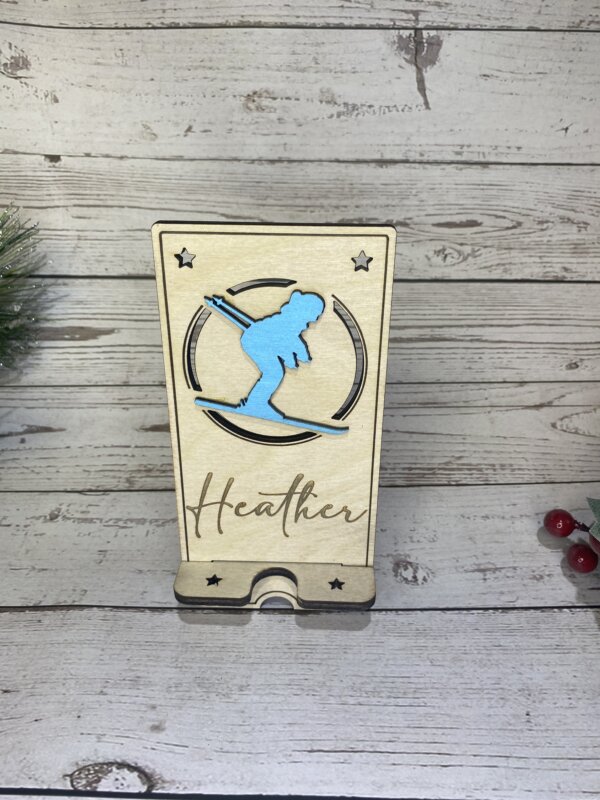 Female Skiing Phone Holder