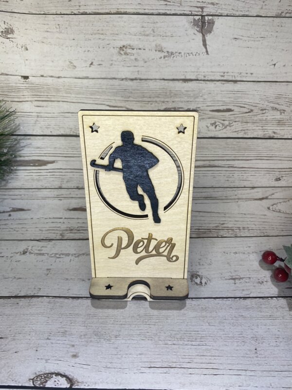 Male Lacrosse Player Phone Holder