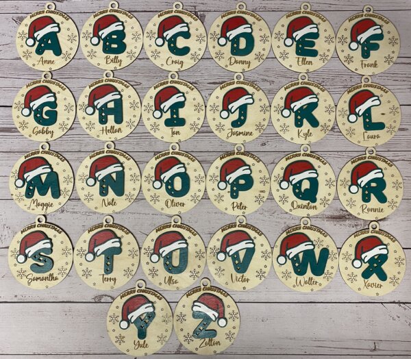 Initial Christmas Ornaments