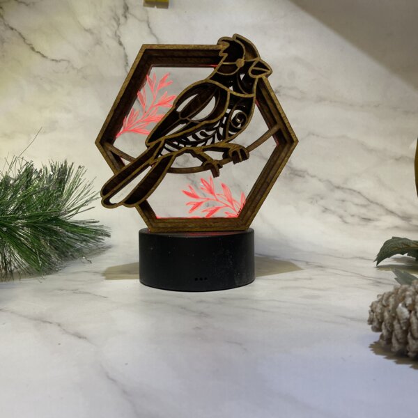 Lighted Cardinal Hexagon Ornament Box