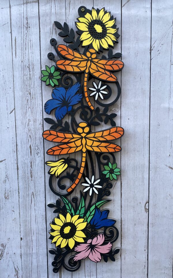 Dragonfly and Sunflower Trellis