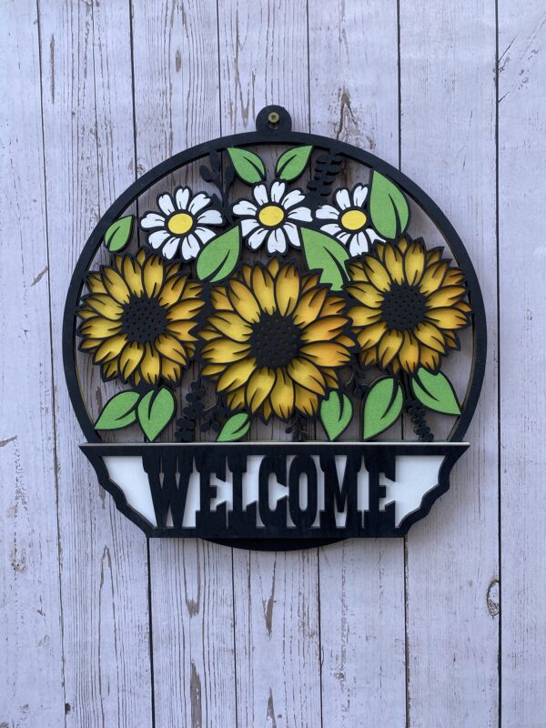3 Sunflowers Welcome Sign