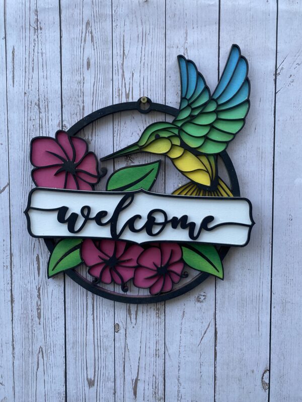 Hummingbird Welcome Sign