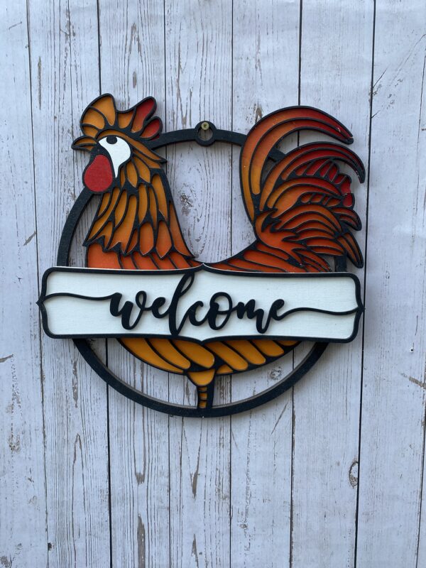 Rooster Welcome Sign