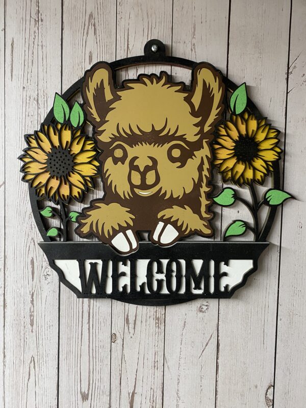 Alpaca Welcome Sign