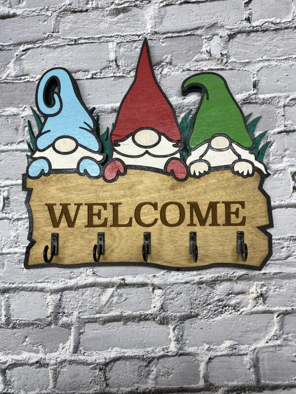 Gnome with Green Grass Key Holder