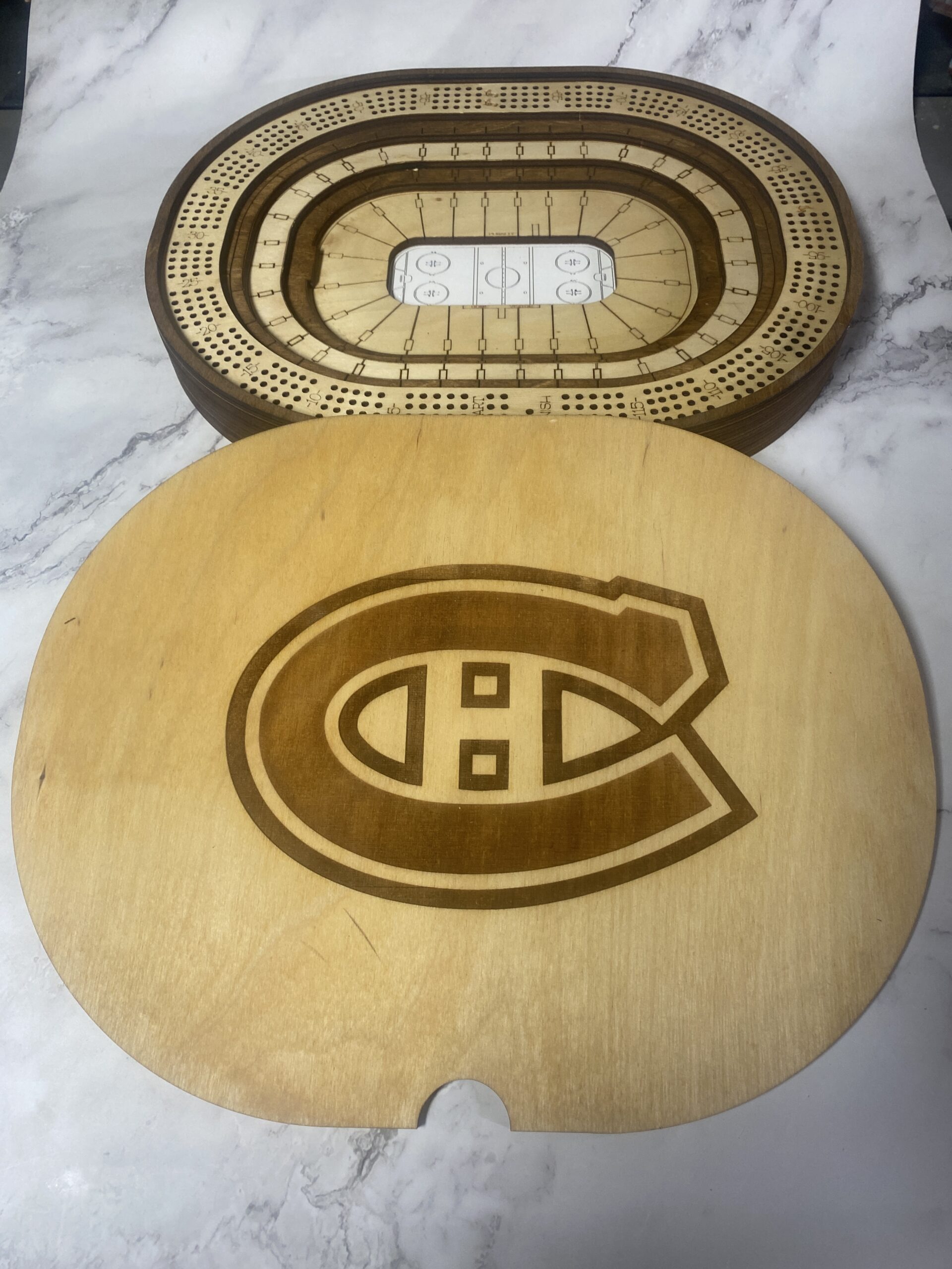 Montreal Canadians 4 Player Cribbage Board