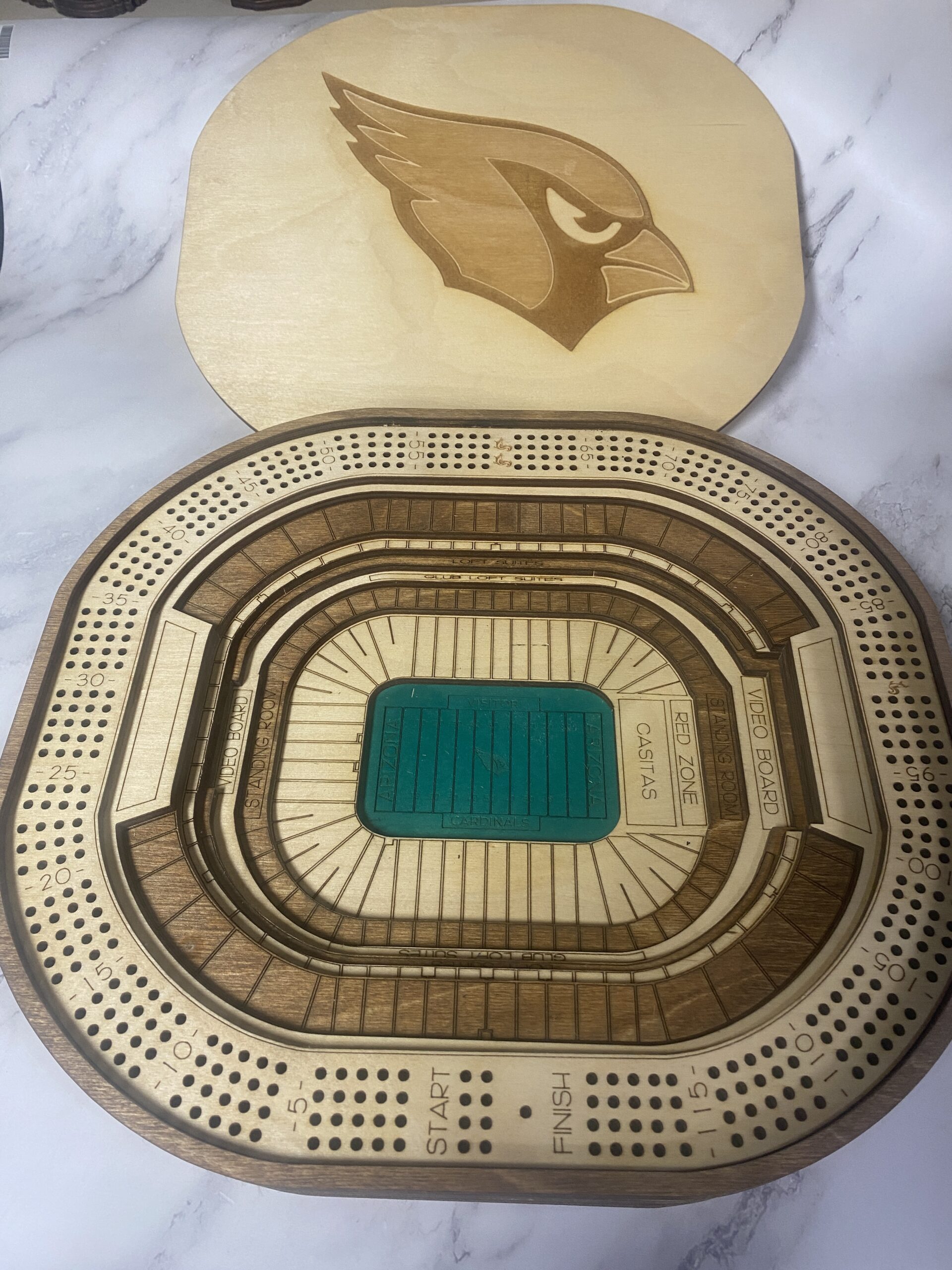 Arizona Cardinals 4 Player Cribbage Board
