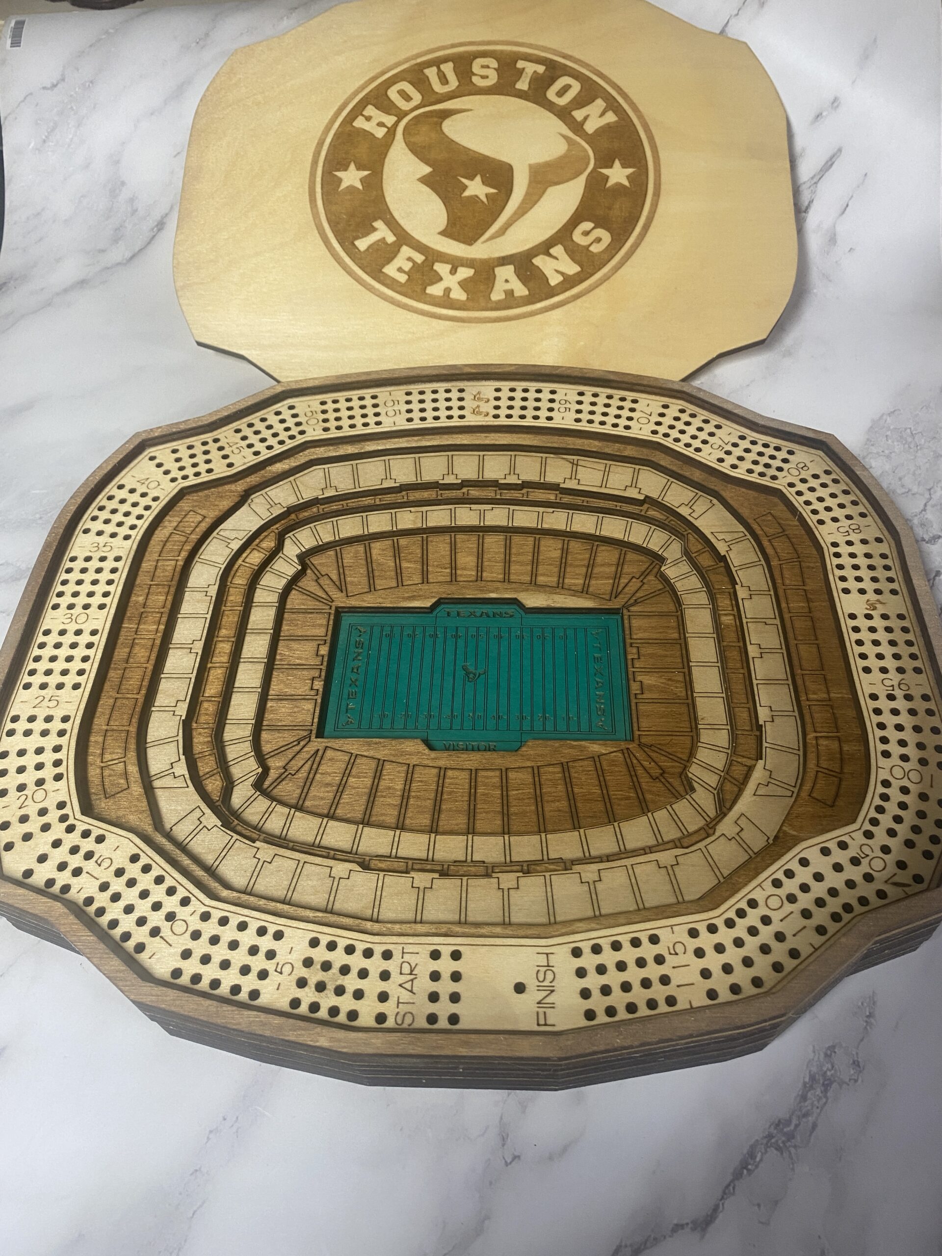Houston Texans 4 Player Cribbage Board