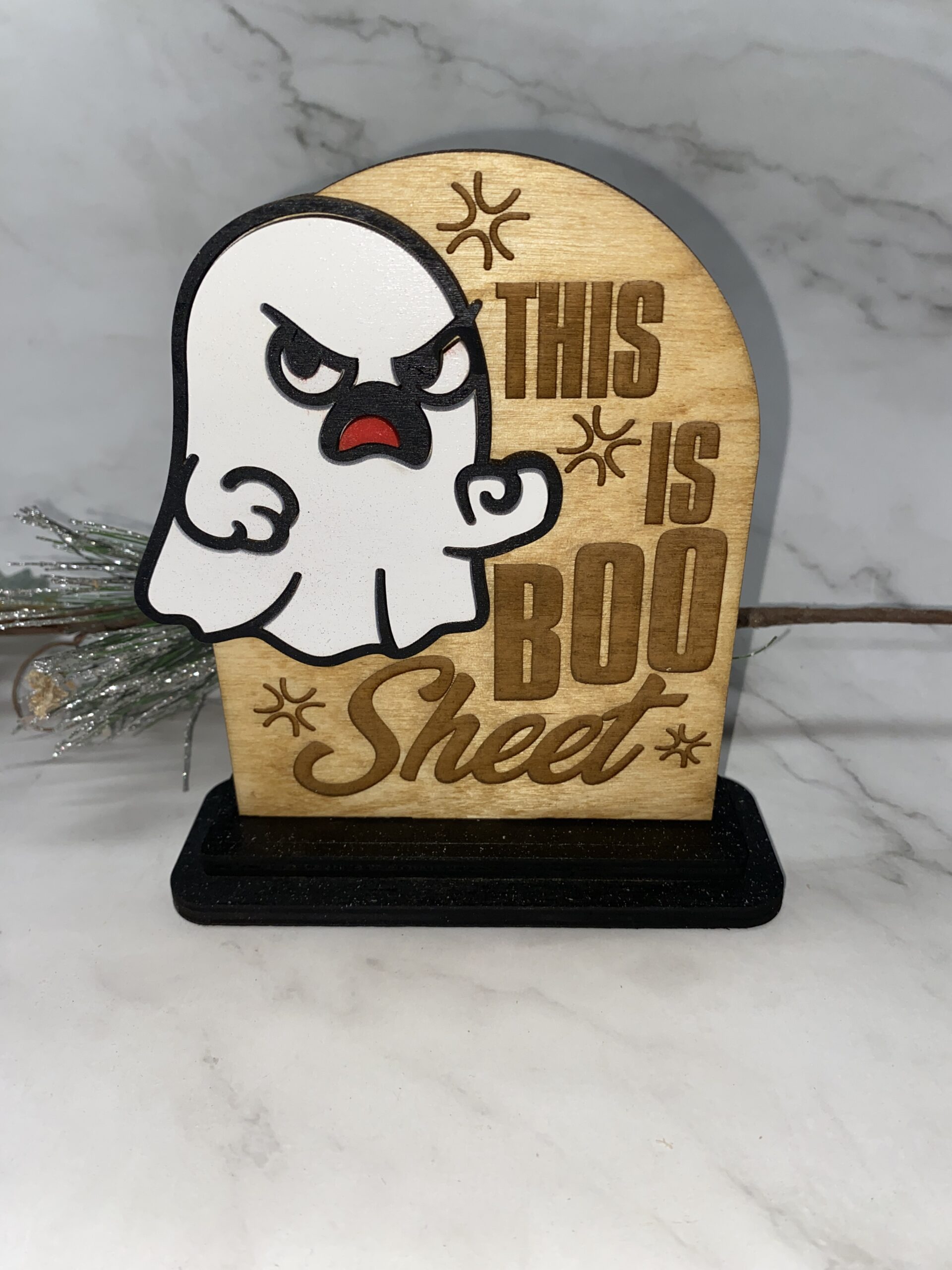 This is BOO Sheet Decorative 6 inch Sign