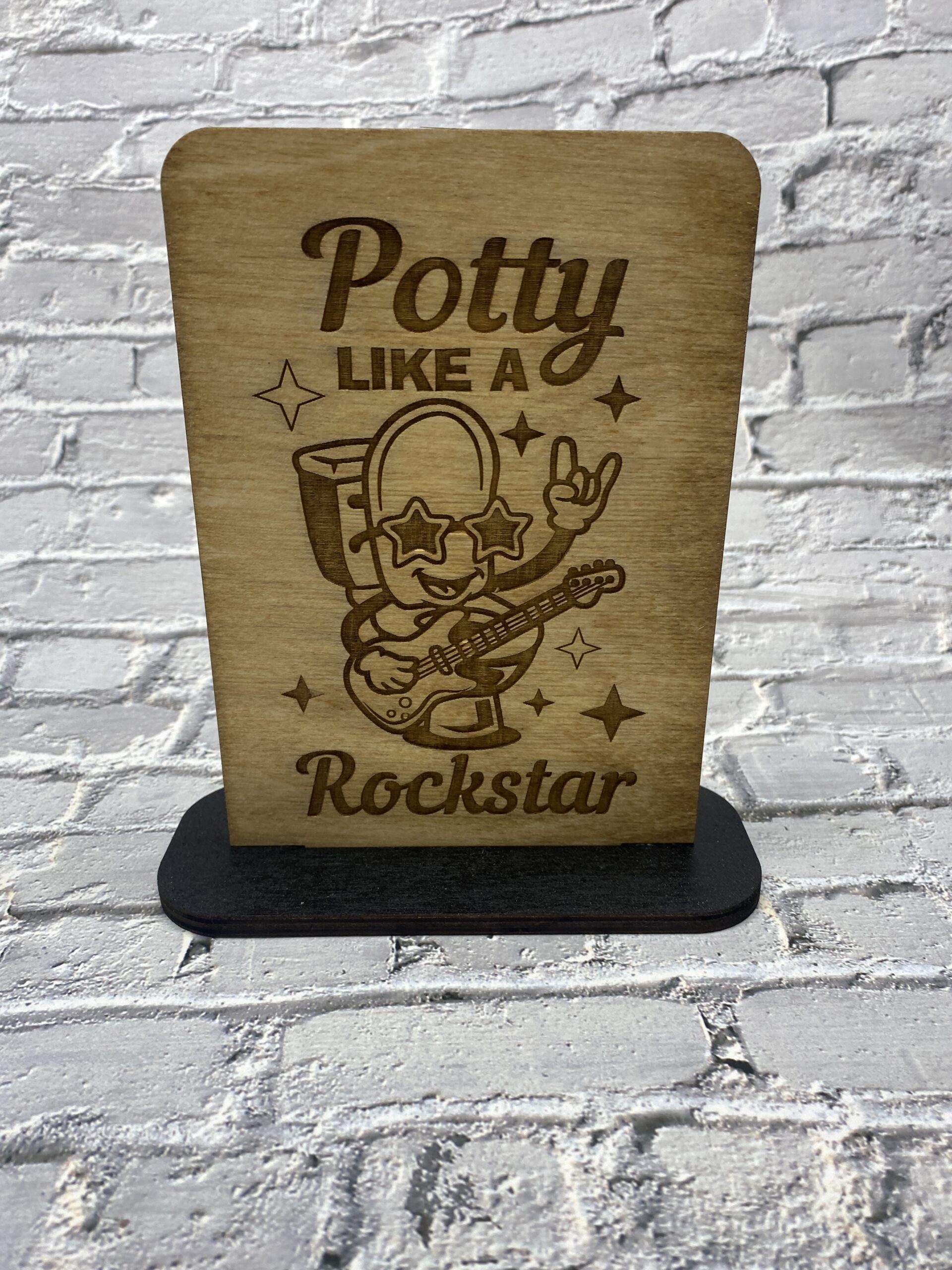 Potty Like a Rock Star Decorative 6 inch Sign