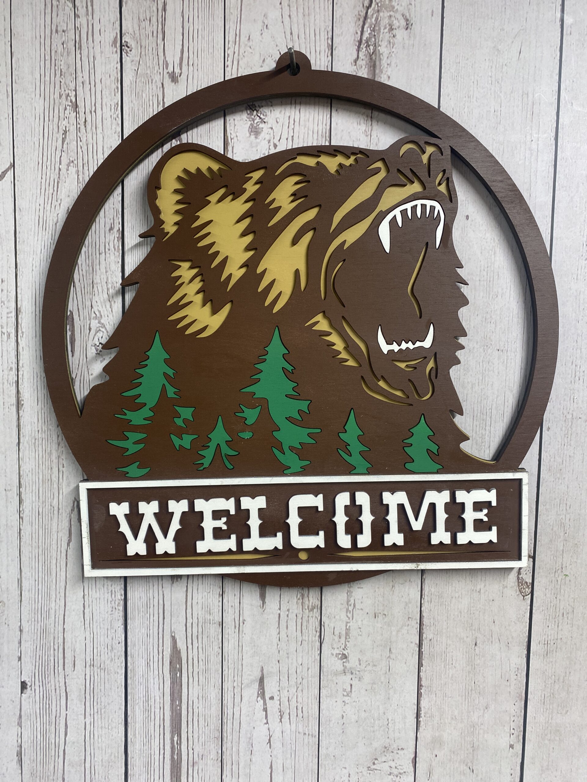 Angry Bear Welcome Sign
