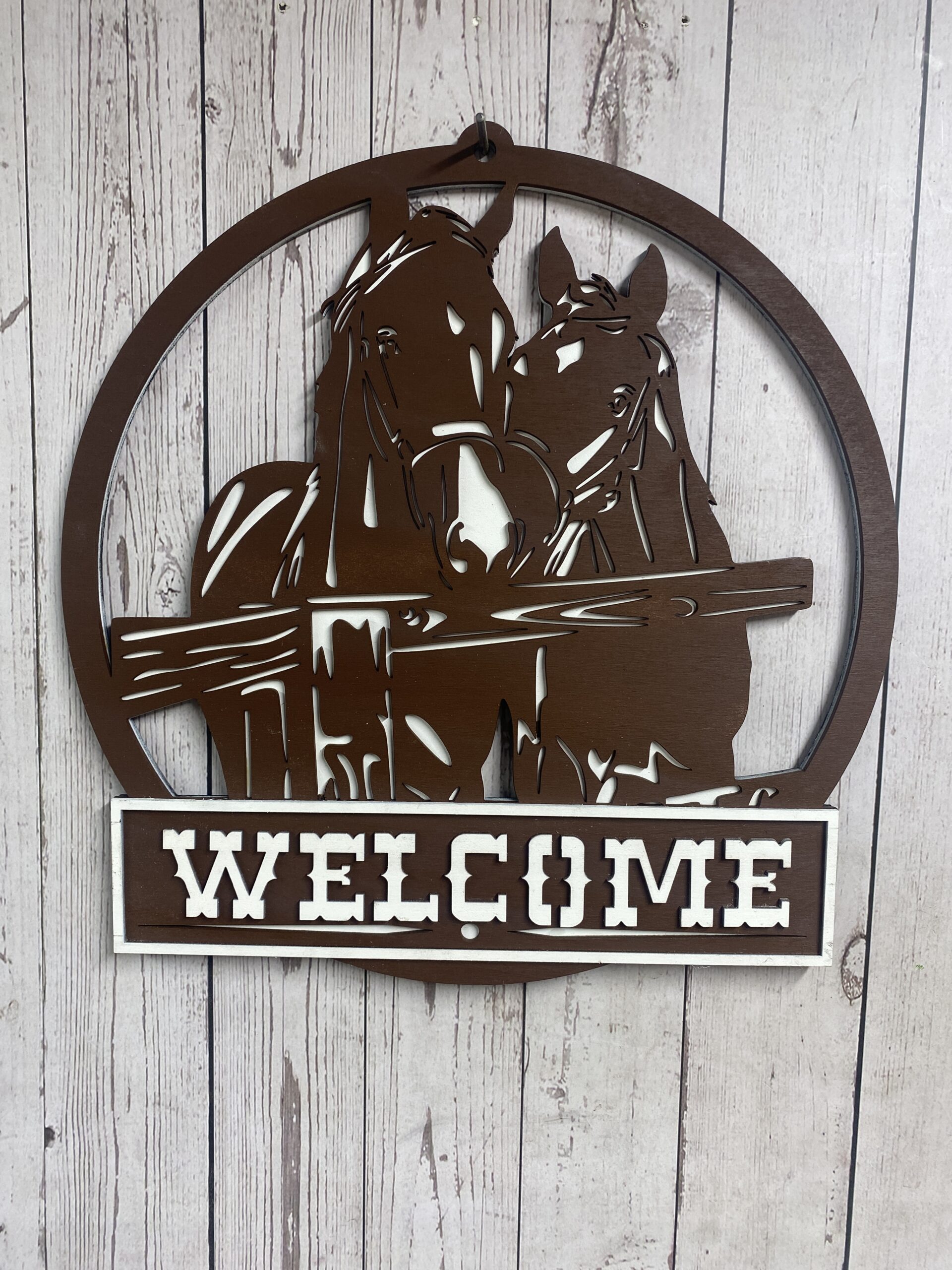 2 Horses Welcome Sign