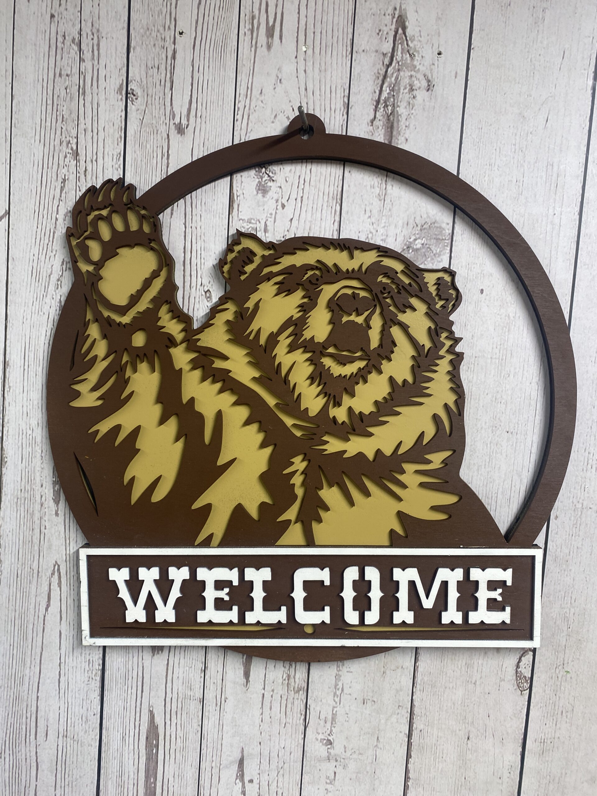 Waving Bear Welcome Sign