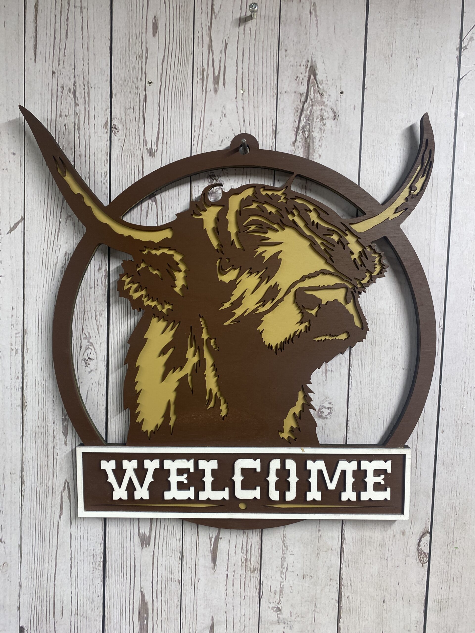 Highland Cow Stud Welcome Sign
